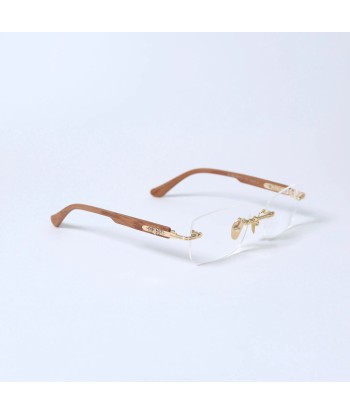 Wooden gold-rimmed glasses