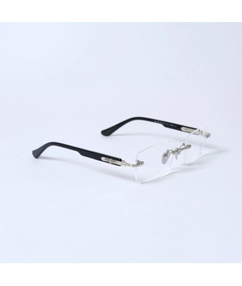 Silver rimless eyeglasses...